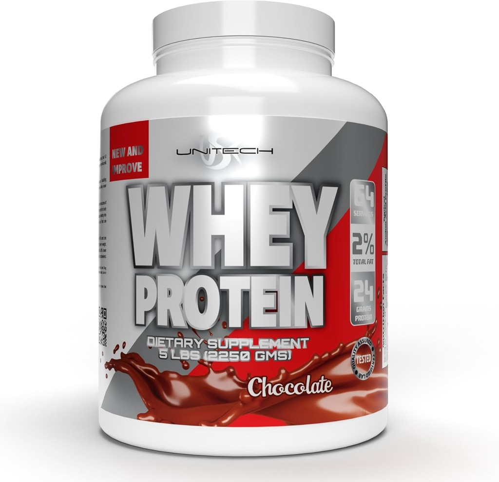 Unitech USK ¦ Whey Chocolate Powder ← Reparación de músculos &amp; Soporte ← Calidad Proteína con Aminoácidos esenciales, Enzymes &amp; Minerals