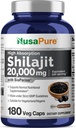 NusaPure Shilajit 20,000mg por Serving, 180 Veggie Caps, Non-GMO, Gluten Free, Bioperine