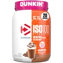 Dymatize x Dunkin' Mocha Latte ISO100 Whey Protein Powder, 95mg Caffeine, 25g de Protein, 5.5g BCAAs, 120 Cal., Gluten Free, 1g Fat, 1g Sugar, 3g Carb (20 Servings)