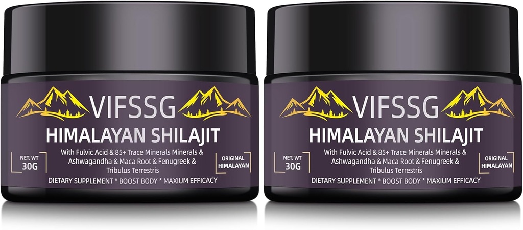 700 Mg Shilajit Supplement, Natural Organic Shilajit Resin Supplement, Shilajit Himalayan Organic, Gold Grade Nature Shilajit with 4 in-1 Complex for Energy Support, 60 Grams, 2Pack
