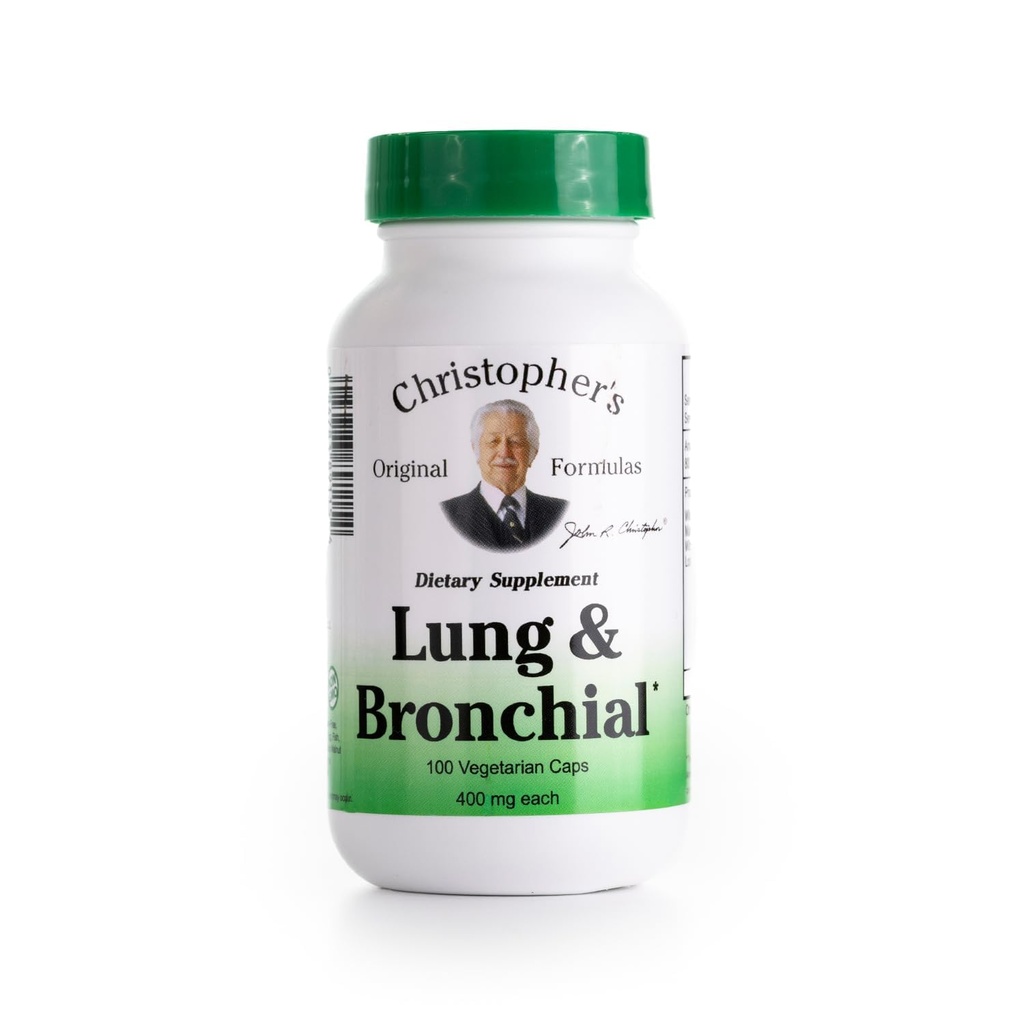 Las Fórmulas Originales de Christopher Lung &amp; Bronchial Fórmula - Lung Cleanse for Smokers - Supports Respiratory System with Synergistic Blend of Herbs