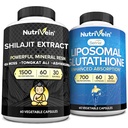 Nutrivein Premium Shilajit Capsules &quot Liposomal Glutathione Supplement Bundle: High-Absorption Glutathione Liposomal " Shilajit Capsules for Men " Women - Liver, Detox, " Vitality