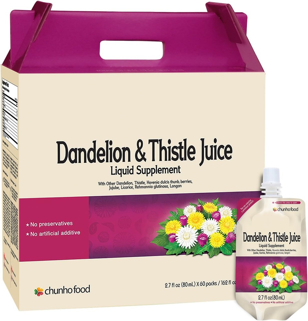 Dandelion " Thistle Juice Liquid Supplement. Ayuda a mejorar la salud del hígado, mejorar la inmunidad. No Preservativos y Aditivos Artificiales. ...
