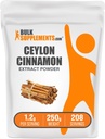 BulkSupplements.com Cinnamon Bark Extract Powder - Ceylon Cinnamon Supplement, Herbal Supplement - Vegan & Gluten Free, 1.2g per Serving, 250g (8.8 oz) (Pack of 1)