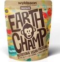 Polvos de proteína vegano (1kg) - 28 Servidores - EarthChamp by Wyldsson - Afeitado de polvo de chocolate con base vegetal - Dairy Free - Lactose Free (Choc)
