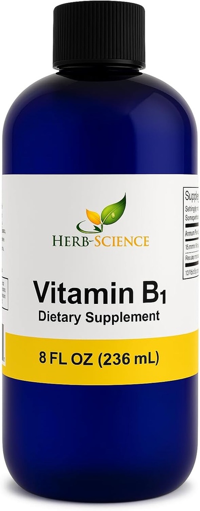 Bombas de vitamina B1 - Suplemento diario de la tiamina para apoyar la digestión, sistema nervioso, salud cardíaca, alivio de estrés, energía natural de la botella - 500% DV, 288 Serviciones por botella - 8 fl. oz