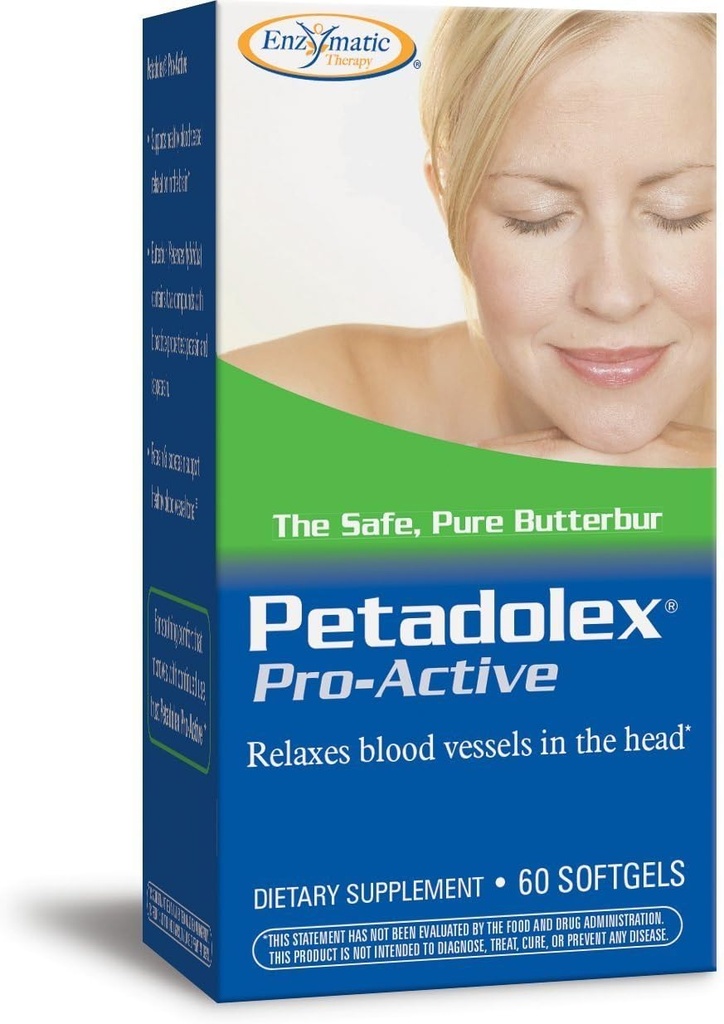 Nature's Way Petadolex Pro-Active, Blood Vessel Health and Relaxation in the Brain with Patented Butterbur*, 60 Softgels