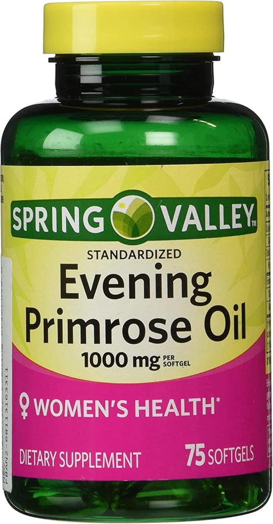 Primrose de la noche Aceite de la salud de las mujeres suplemento dietético Softgels, 1000 mg, 75 conteo