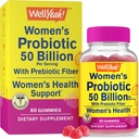 BuenoSí Mujeres Probiótico 50 millones de gummies 12 Strains - con fibra prebiótica para digestivo - Vaginal, Digestivo, Immune Suport y Gut Health - Shelf Stable Probiotic Gummies - 60 Gummies
