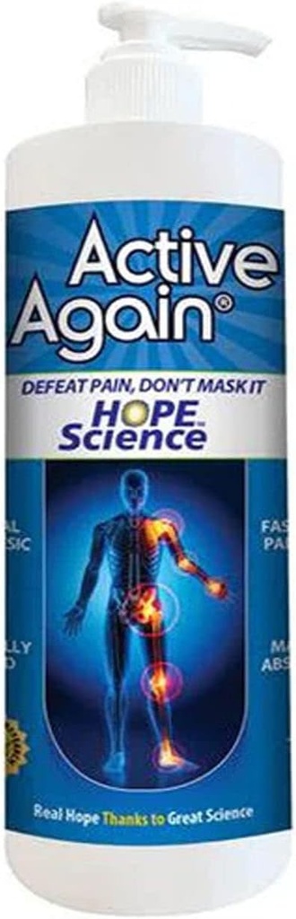 ACTIVE AGAIN Hope Science Cream, 16oz TENIDO Clínicamente Provenido para Restaurar la Salud Conjunta y la Movilidad, Artritis, Muscle, Retroceder, Knee, Debido a largo plazo