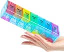 Organizador de píldoras extra grande, 2 veces al día Gran organizador de medicina semanal, caja de píldoras 7 Día Am Pm para mantener los aceites de pescado diarios, vitaminas, suplementos, Contenedor de píldoras Jumbo con Big BPA Free Pill Holder