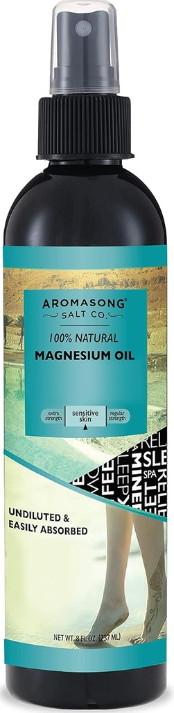 Espray de magnesio ultra puro para la piel sensible, 8 OZ,
