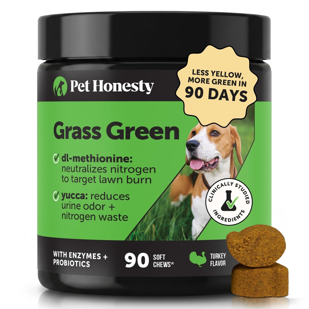 Grass Green Dog Chews - Urine Neutralizer for Lawn, Dog Pee Grass Ayuda a Yard Stay Green Dirección de Burn Spots con Probiotics & Enzymes (Turquía)
