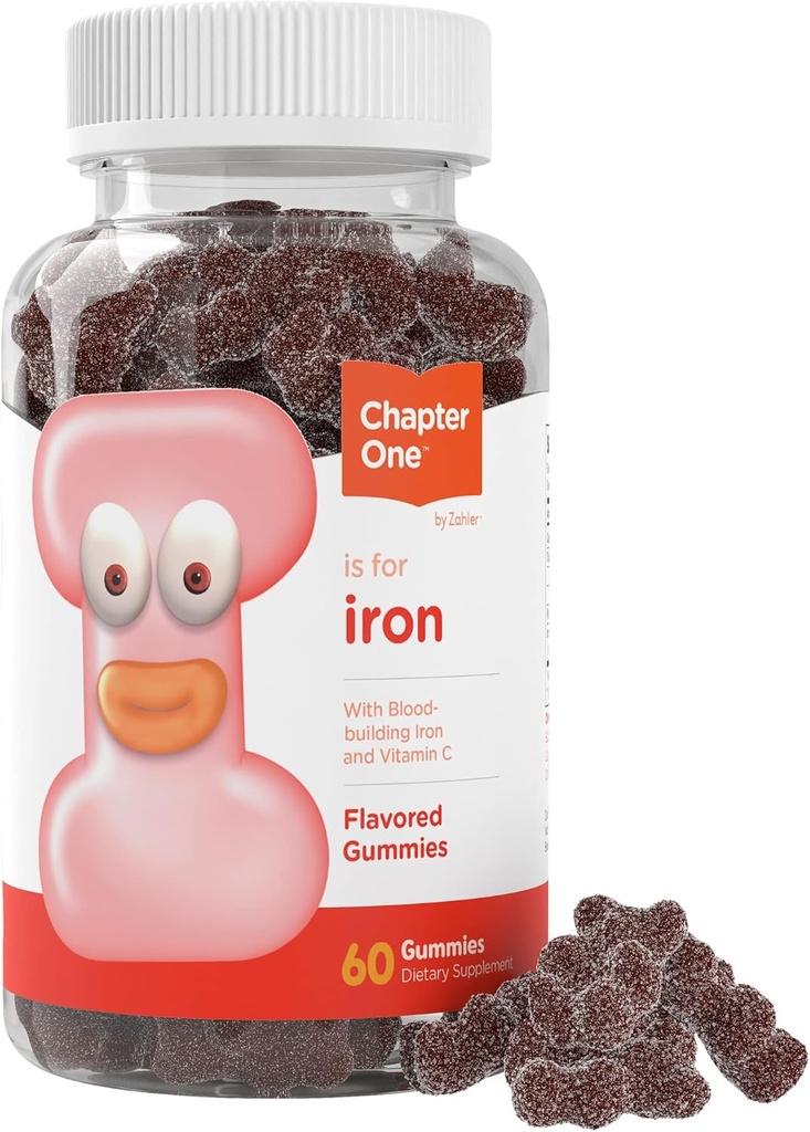 Zahler Iron Gummies con vitamina C - para Mujeres, Hombres &amp; Niños - Mejor Chewable Fácil de Digest Kosher Iron Suplemento para Adultos Niños - 60 Conde