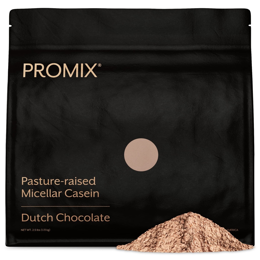 ProMix Nutrition Casein Protein Powder, Chocolate - Grass-Fed - Slow & Sustained Recovery Post Workout Fitness - Shakes, Smoothies, Baking & Cooking Recipes - Gluten-Free - 2.5 Pound (Pack of 1)