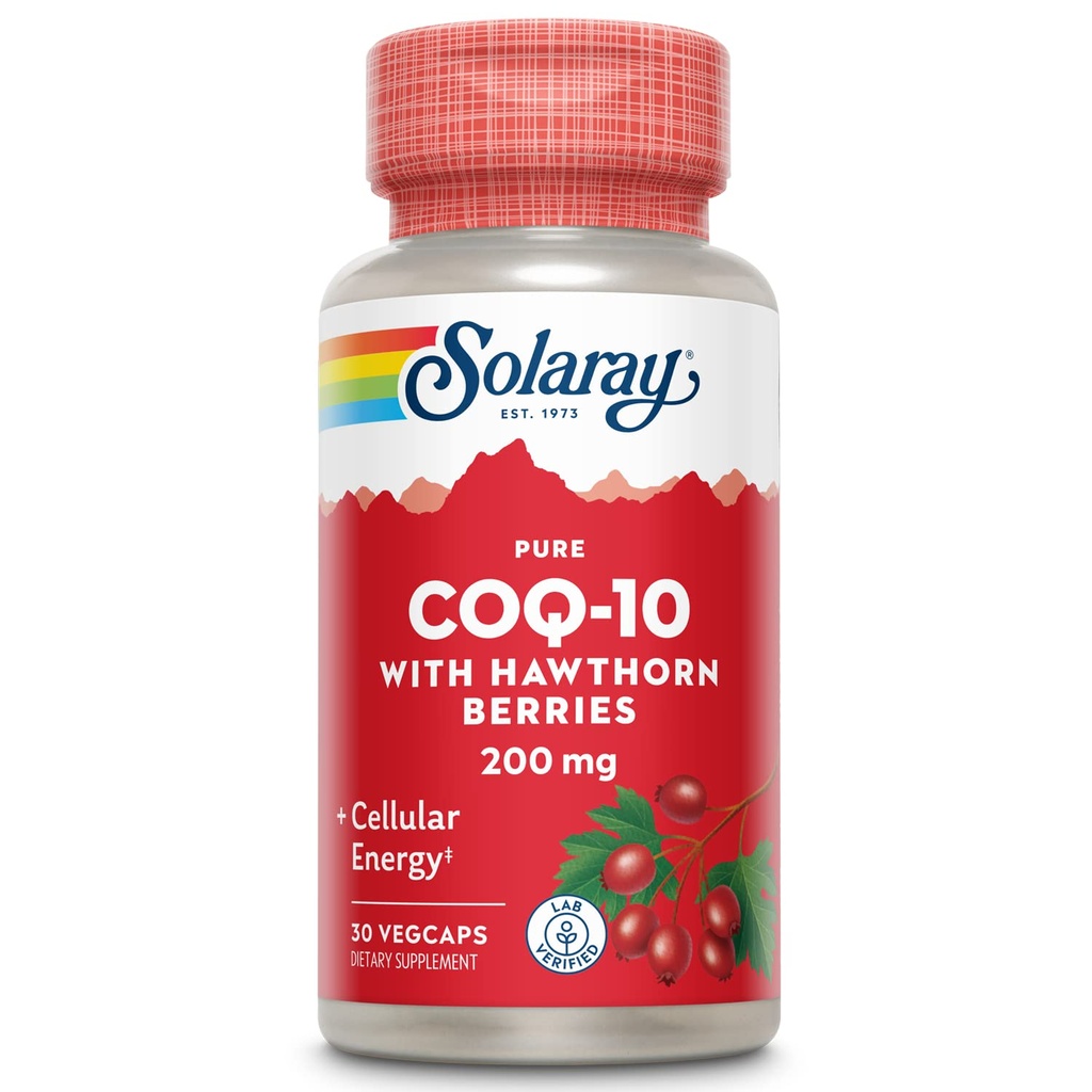 SOLARAY Pure CoQ-10 200 mg ← Función sana del corazón " Apoyo a la energía celular tóxico mejorado con Herb Blend viv 30 VegCaps