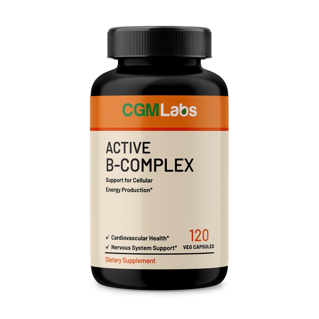 Vitamin B Complex - Active B1, B2, B3, B6, B12, Thiamine, Riboflavin, Niacin, Folate, Biotin, Pantothenic Acid, Inositol by CGM Labs