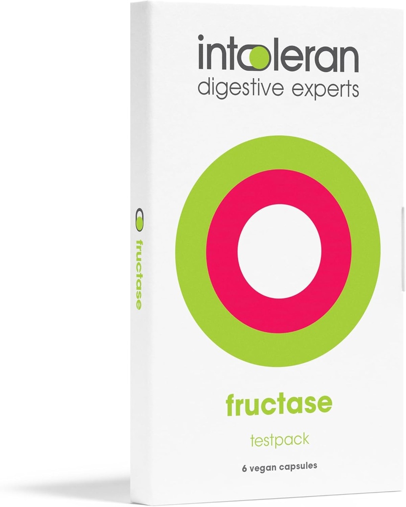 Intoleran Fructase Digestive Enzymes Testpack - 6 Capsules Silencioso Suplemento para la Intolerancia de Fructosa ¦ Enzymes to Help Digest Sugary Foods & Drinks (Fruit Sugar) ← Actuar Rápido Pure " Vegan Silencio Bajo FODMAP