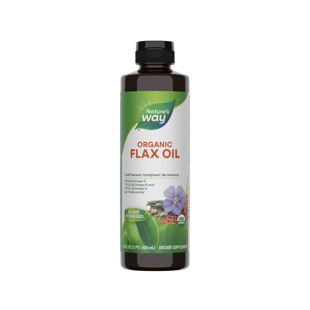Camino de la Naturaleza Óleo de Flax Orgánico, USDA Certified Orgánico, Omega-3, 6, 9, Fl Oz Presionado, 16 Fl Oz (Packaging May Vary)