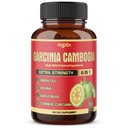 Pure Garcinia Cambogia Capsules - 6in1 con Té Verde, Arjuna, Bulbo de Ajo, Turmeric &amp; Pepper Negro - 90 Condes