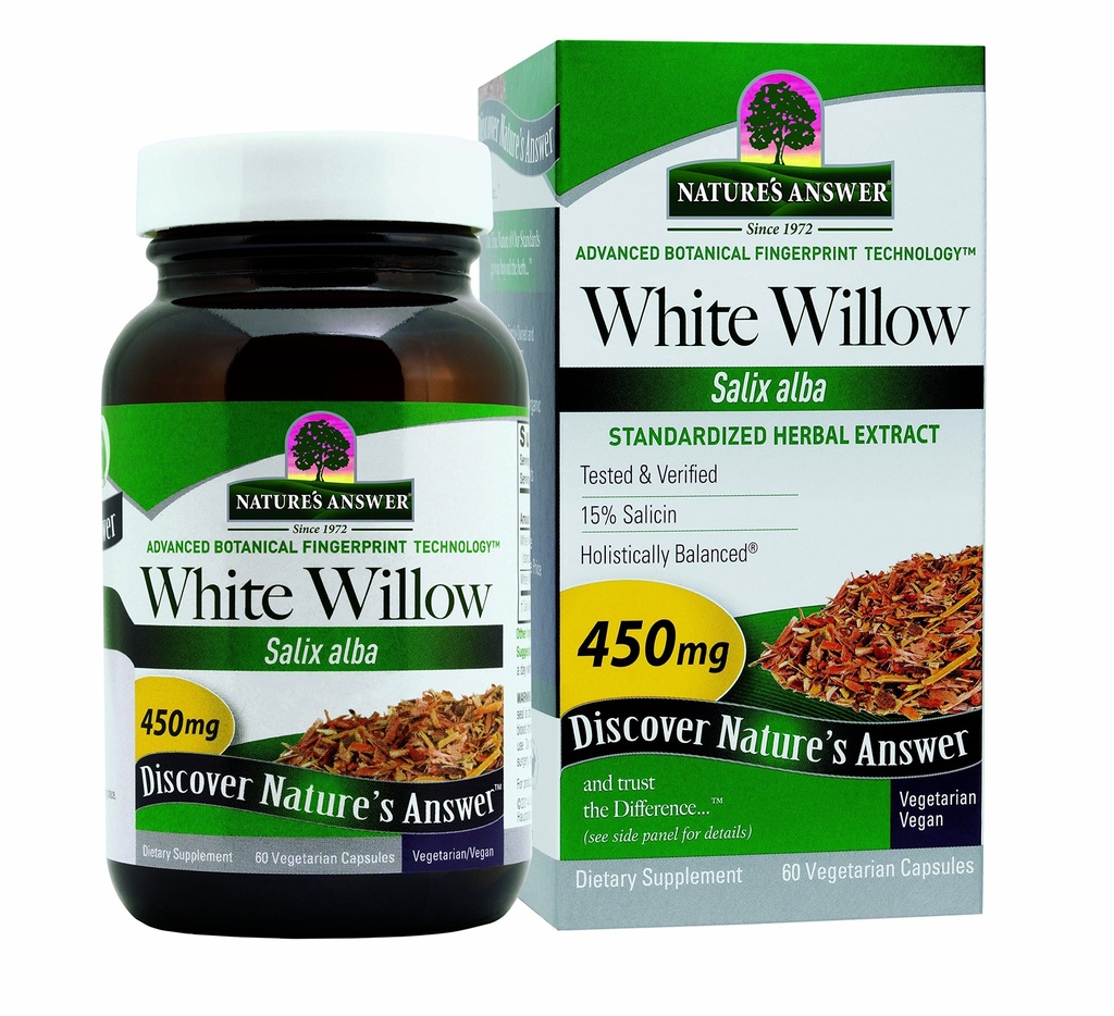 Nature's Answer White Willow | Promotes Overall Health & Well-Being | Vegan, Gluten-Free, Non-GMO & Kosher Certified | 1oz