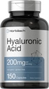 Horbäach Hyaluronic Acid Suplemento TEN 200 mg ANTE 150 cápsulas TENIDO NO GMO Y Gluten Suplemento gratuito