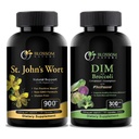 St Johns Wort 900mg-Mood Support Suplemento-Calm Suplementos. Suplemento DIM 300mg con Brócoli 200mg BioPerine 10mg-Hormone y Estrógeno Balance para Mujeres Men.120 Capsules Vegeta(2 MONTHS SUPPLY)