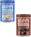 Happy Viking Vanilla y Chocolate Protein Powder, por Venus Williams, 20G Protein, Low Carb, Keto, Vegan, Gluten-Free, Superfoods, Complete Meal Replacement, 2 Canisters (24 oz. Cada uno)