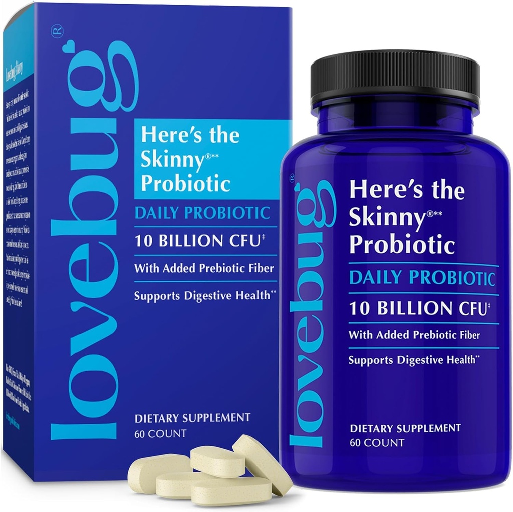 Prebióticos y Probióticos para Mujeres Salud Digestiva &amp; Apoyo Inmunitario - 10 millones de francos CFU Probiotic Strains Gut Health, Gas, Constipation & Bloating, 60ct