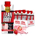 Labrada Lean Body Ready-to-Drink Strawberry Protein Shake, 40g Protein, Whey Blend, 0 Sugar, Gluten Free, 22 Vitaminas & Minerales, 17 onzas (Cartón Reciclable & Lid - Pack of 12) LABRADA