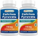 Piruvato de calcio 750 mg 120 cápsulas por Best Naturals (Pack of 2)