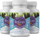 Perfect ResGrape Max, 60 cápsulas vegetales por botella (Pack of 3) ~ 99% Trans-Resveratrol &amp; Muscadine Grape ~ Anti-Aging Suplemento " Potent Antioxidant