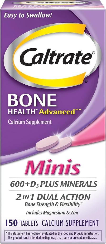 Caltrato Calcio &amp; Vitamina D3 Suplemento Plus Minerales Mini Tabletas, 150 ea (Pack of 4)