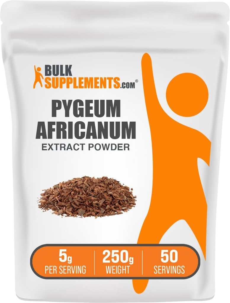 BulkSupplements.com Pygeum Africanum Extract Powder - de Pygeum Bark, Suplemento Nutricional - Gluten Free - 5g por Serving, 250g (8.8 oz) (Pack of 1)
