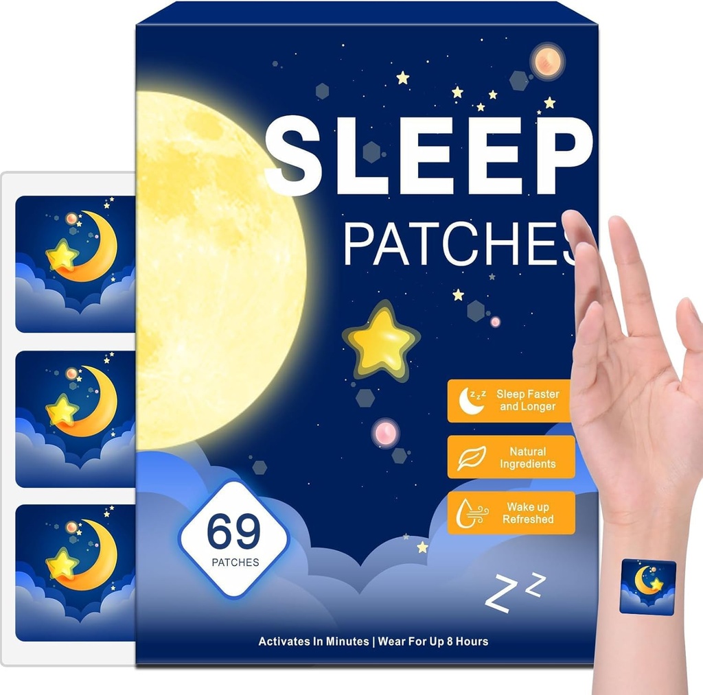 Sleep Patches for Adults, Melatonin Patches for Sleep Adult, All-Natural Deep, Suitable for Women and Men, Provides Comfortable Rest, 69