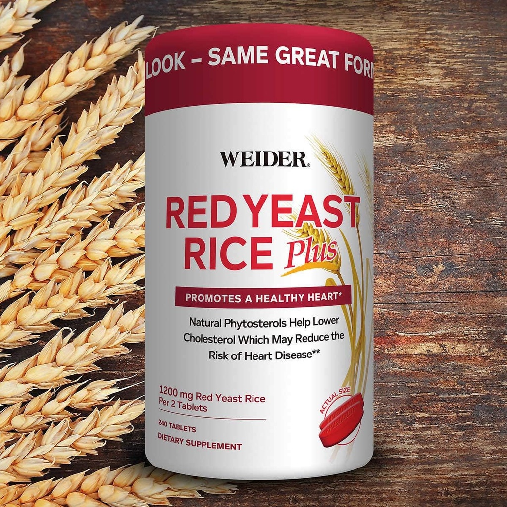 Levadura roja Rice Plus 1200 mg, 240 Tabletas Fitosterales vegetales 850 mg. por servicio .#B