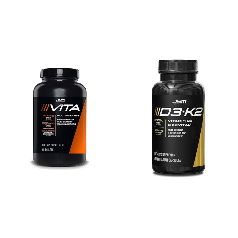 JYM Suplemento Ciencia Vita JYM Multivitamin, D3 & K2 Bone y soporte cardiovascular 60 Tablets