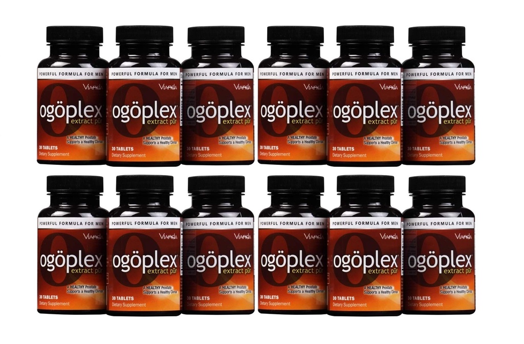 ogoplex® | Male Prostate Health and Urinary Support Supplement with Graminex® Swedish Flower Pollen, Saw Palmetto, Phytosterols & Lycopene - 1 Month Supply (12 Pack)