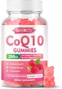 Sugar-Free CoQ10 Gummies 250mg, Coenzyme Q10 Supplements Plus Omega-3, Vitamin B6 & Zinc, High Absorption CoQ10 Supplement for Cellular Energy & Antioxidant Support, Raspberry Flavor, Vegan 60Cts