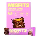 Misfits Vegan Protein Bares, Brownie Batter - Actualizado Recipe ¦ Plant Based, Low Sugar & Carb, High Fiber Snacks ← Pack of 15
