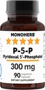 MONOHERB Pyridoxal 5-Phosphate 300 mg - 90 cápsulas vegetarianas - P5P Vitamina activada B6 - Altamente biodisponible