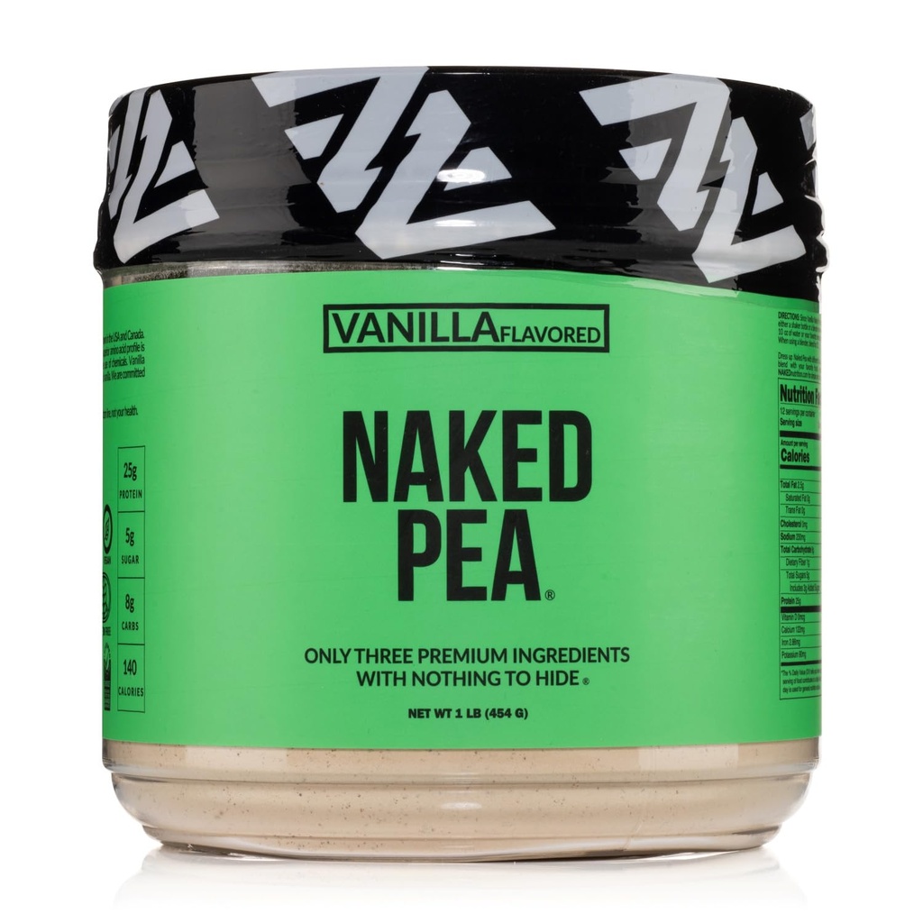 Vainilla Pea Protein Aislado de Granjas Norteamericanas, Sólo 3 Ingredientes, Vanilla Vegan Proteína, Libre de gluten, Soy Libre, GMO Gratis - 1LB