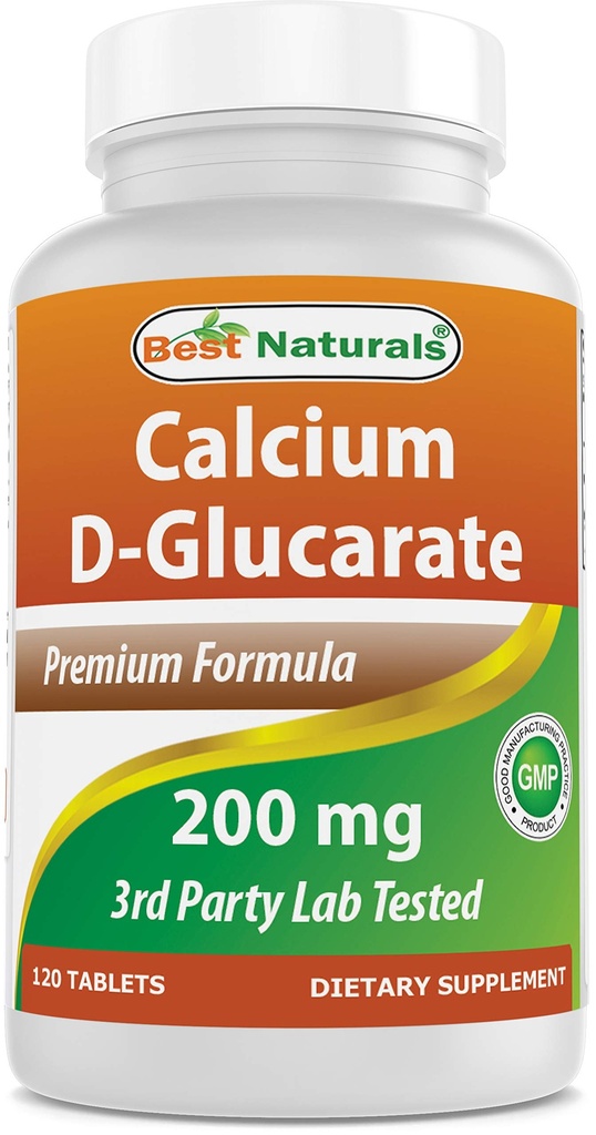 Mejores Naturales Calcio D-Glucarate 200 mg 120 Tabletas