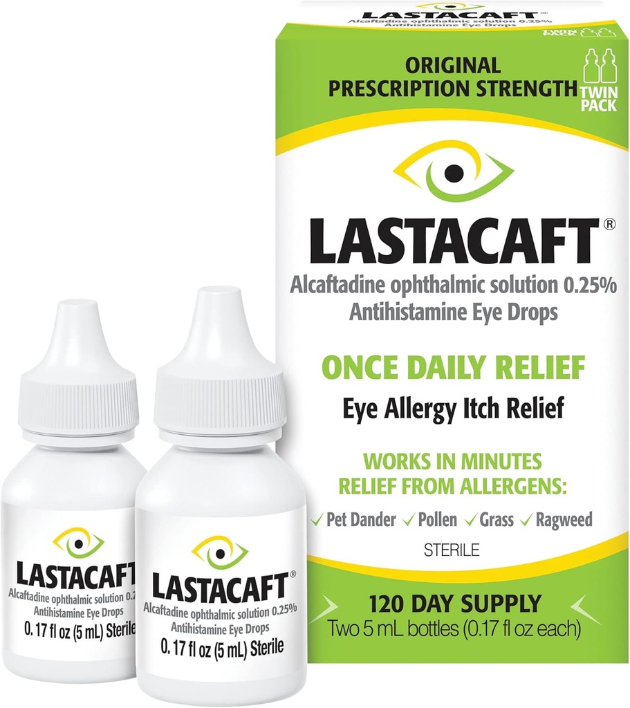 LASTACAFT Once Daily Eye Allergy Itch Relief Drops, (2 Conde) 120 Day Supply, Exclusive