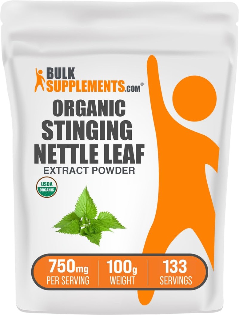 BulkSupplements.com Extracto de Nettle Stinging Ecológico - Extracto de Leaf Nettle, Suplemento Herbal - Vegan & Gluten Free, 750mg por Serving, 100g (3.5 oz) (Pack of 1)