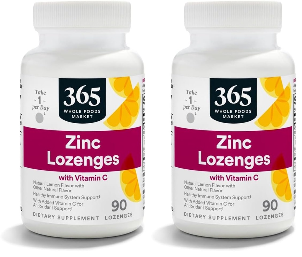 365 by Whole Foods Market, LOunceenges Zinc Vitamin C, 90 Cuenta (Pack of 2)