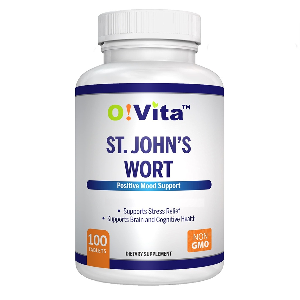 St. John's Wort 500mg (Tablas), Fórmula Herbal, Vegan, No GMO, Hasta 100 días de suministro