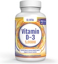 90 cápsulas vegetales Vitamina D. D3 5000IU (125 MCG) Apoyo dietético de alta potencia Suplemento dietético. Recuperación del músculo saludable Avanzado. Non-GMO Formula