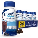 Ensure Original Dark Chocolate Nutrition Shake | Small Meal Replacement Shake | Ready To Drink | 9g Protein, 27 Vitamins and Minerals | 8 fl oz - 24 Pack
