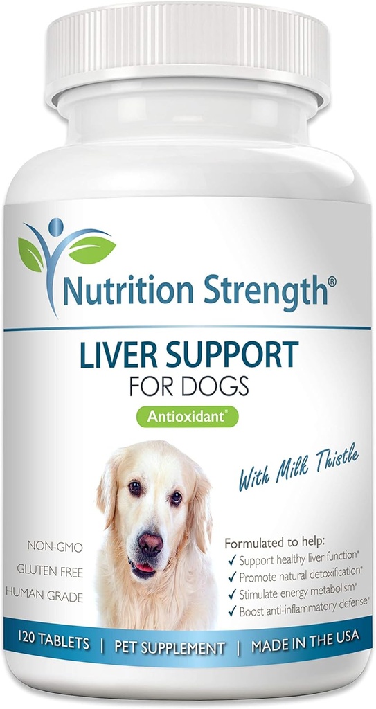 Soporte para perros para promover la desintoxicación natural, con cardo de leche para perros, raíz de Dandelion, muelle amarillo, raíz de nettle, coenzima de San Juan Q10, 120 Tabletas Chewable